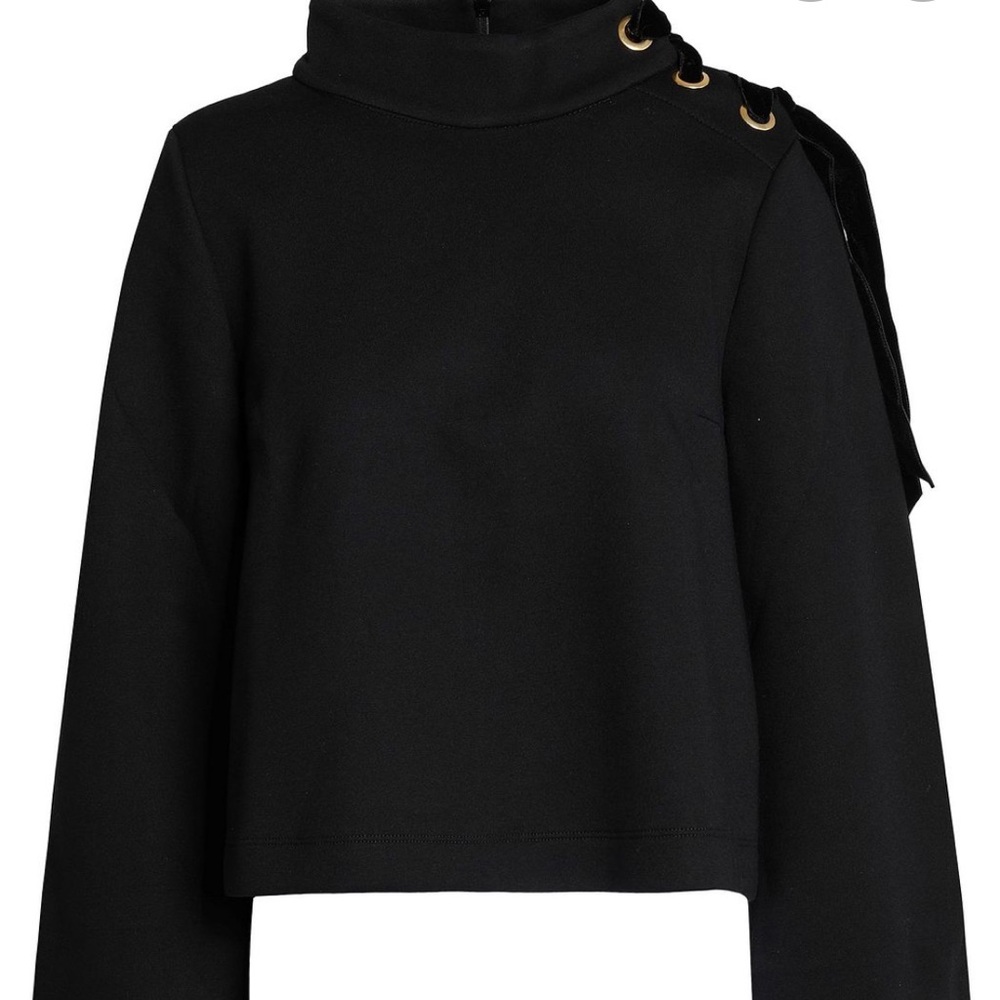 MOTHER OF PEARL Bell Sleeve Black Top S
